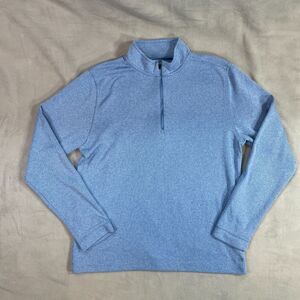 Rhone Commuter 1/4 Zip Sweater Mens Medium Blue Heather Pullover Preppy Casual